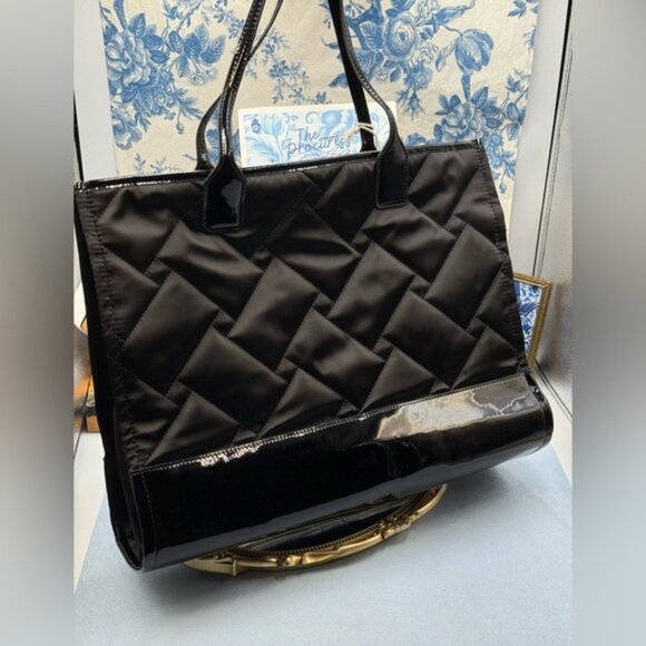 🆕 KURT GEIGER LONDON 🧿 NWT Recycled Drench Square Shopper Tote Bag, All Black - Picture 6 of 16